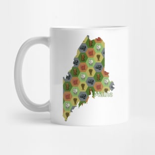 Maine State Map Board Games Mug